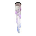 Luxury Oval Dimmable Circular Lighting Modern Lobby Purple Blue Glass Decoration Led Chandelier